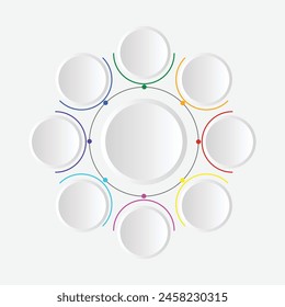 Vector graphic of Circle Diagram Business Vector Slide Template Image in HD, modern 3d stile design with shadow. Suitable for use in reports, presentations, industry etc. template design vector