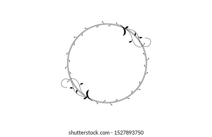 Vector graphic circle frames. Wreaths for design, logo template
