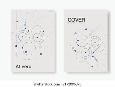 Conexión de líneas de círculo gráfico vectorial. Diseño punteado moderno. Patrón tecnológico. Estilo de forma de esquema redondeado