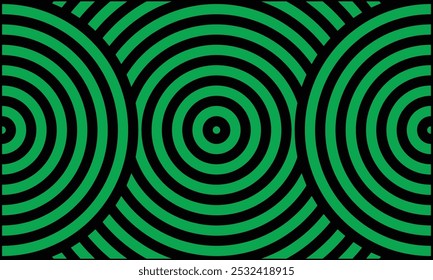 vector graphic of a circular pattern background in black and green colors with elongated screens