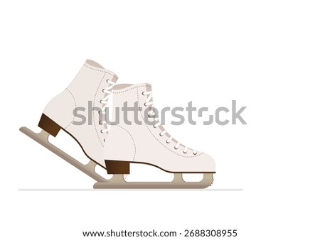 Vector graphic of classic ice skates isolated on a white background, perfect for winter sports or holiday design themes, vector illustration.