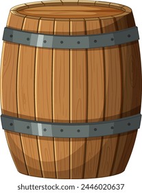 Vector graphic of a classic wooden barrel