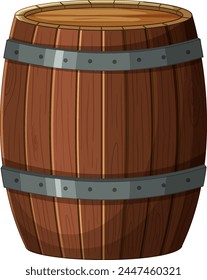 Vector graphic of a classic wooden barrel