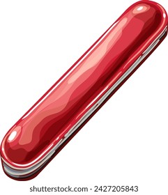 Gráfico vectorial de un cuchillo de bolsillo rojo cerrado