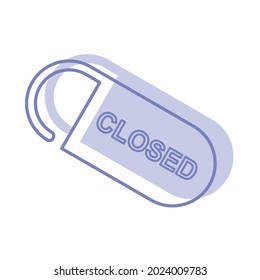 Vector Graphic of Closed Tag - Twins Style - simple illustration. Editable stroke. Design template vector.outline style design.Vector graphic illustration