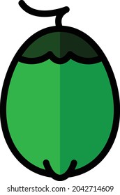 Gráfico vectorial del coco. Adecuado para la naturaleza, la comida y la bebida de frutas.