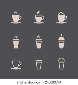 A vector graphic of coffee cup icon.