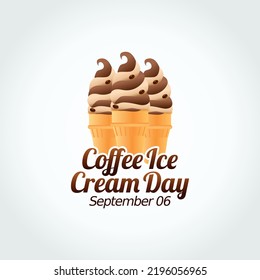 vector graphic of coffee ice cream day good for coffee ice cream day celebration. flat design. flyer design.flat illustration.