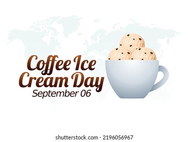 vector graphic of coffee ice cream day good for coffee ice cream day celebration. flat design. flyer design.flat illustration.