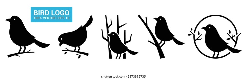 Vector graphic collection of bird silhouettes, easy to edit and resize, EPS 10