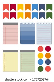 Vector graphic collection for bullet journal. Makes great colorful digital stickers to use for notes or print out.