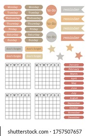 Vector Graphic Collection For Bullet Journal. Makes Great Colorful Digital Stickers To Use For Notes Or Print Out.