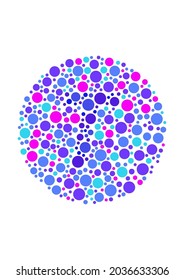 Vector graphic of Color blind test design. The Letter T cunningly hid inside an Ishihara inspired design. Good for your project design. vector eps10.
