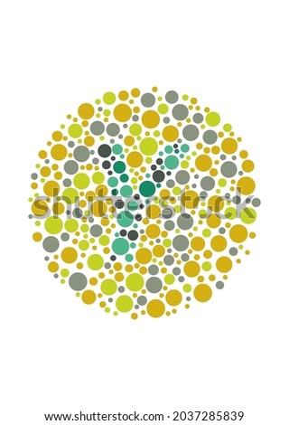 Vector graphic of Color blind test design. The Letter Y cunningly hid inside an Ishihara inspired design.