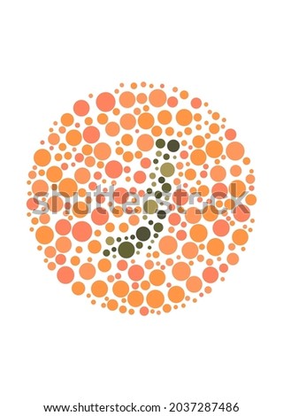 Vector graphic of Color blind test design. The Letter J cunningly hid inside an Ishihara inspired design.
vector eps10.