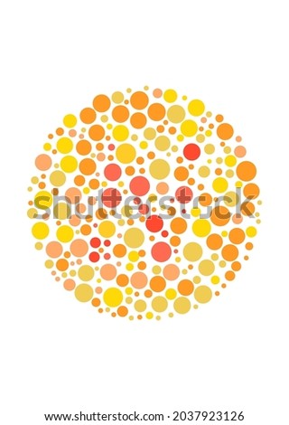 Vector graphic of Color blind test design. The Letter N cunningly hid inside an Ishihara inspired design.
