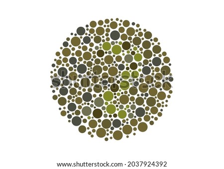 Vector graphic of Color blind test design. The number 2 cunningly hid inside an Ishihara inspired design. A color blindness test shaped color test plate with the number 2. vector eps10.
