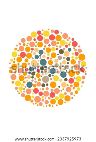 Vector graphic of Color blind test design. The Letter M cunningly hid inside an Ishihara inspired design.
vector eps10.
