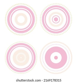 Gráfica vectorial de los círculos mandala de color. Formas redondeadas ornamentadas. Círculos decorativos geométricos