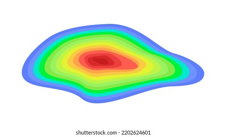 Vector graphic of Color topographic contour map with combination spectrum colors. Topographic map contour with elevation. The concept of a conditional geography scheme and the terrain path. 
