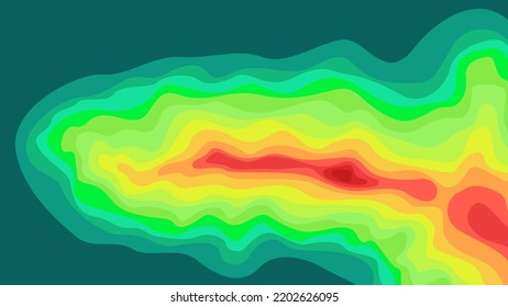 Vector graphic of Color topographic contour map with combination spectrum colors. Topographic map contour with elevation. The stylized height of the topographic contour map in lines, and contours.
