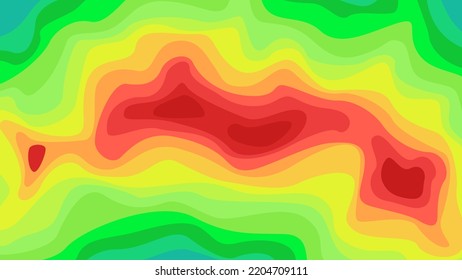 Vector graphic of Color topographic contour map with combination spectrum colors. The stylized height of the topographic contour map in lines, and contours. vector eps10.
