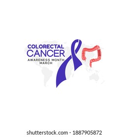 vector graphic of colorectal cancer awareness month good for colorectal cancer awareness month celebration. flat design. flyer design.flat illustration.