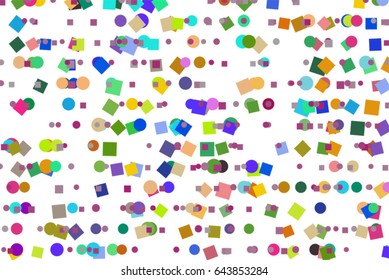 Vector graphic. Colored abstract overlapping mixed shape pattern. Good for web page, wallpaper, graphic design, catalog, texture or background.