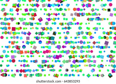 Vector graphic. Colored abstract overlapping mixed shape pattern. Good for web page, wallpaper, graphic design, catalog, texture or background.