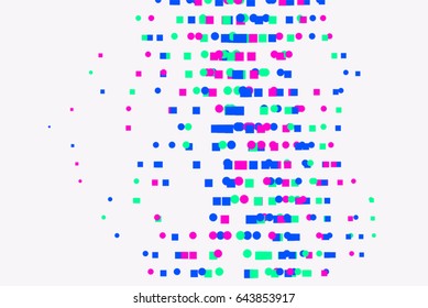Vector graphic. Colored abstract overlapping mixed shape pattern. Good for web page, wallpaper, graphic design, catalog, texture or background.