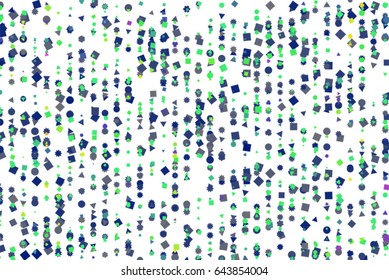 Vector graphic. Colored abstract overlapping mixed shape pattern. Good for web page, wallpaper, graphic design, catalog, texture or background.