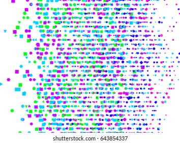 Vector graphic. Colored abstract overlapping mixed shape pattern. Good for web page, wallpaper, graphic design, catalog, texture or background.