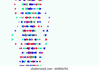 Vector graphic. Colored abstract overlapping triangle shape pattern. Good for web page, wallpaper, graphic design, catalog, texture or background.