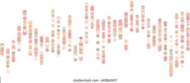 Vector graphic. Colored abstract overlapping star shape pattern. Good for web page, wallpaper, graphic design, catalog, texture or background.