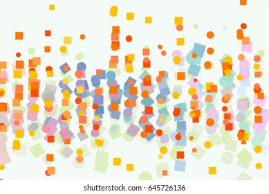 Vector graphic. Colored abstract overlapping ellipse & square box shape pattern. Good for web page, wallpaper, graphic design, catalog, texture or background.