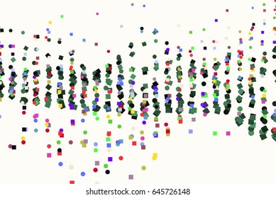 Vector graphic. Colored abstract overlapping ellipse & square box shape pattern. Good for web page, wallpaper, graphic design, catalog, texture or background.