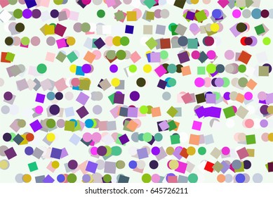 Vector graphic. Colored abstract overlapping ellipse & square box shape pattern. Good for web page, wallpaper, graphic design, catalog, texture or background.