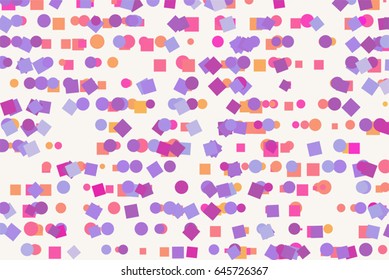 Vector graphic. Colored abstract overlapping ellipse & square box shape pattern. Good for web page, wallpaper, graphic design, catalog, texture or background.