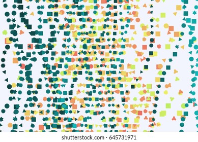 Vector graphic. Colored abstract overlapping mixed shape pattern. Good for web page, wallpaper, graphic design, catalog, texture or background.
