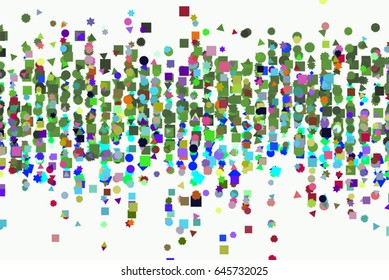 Vector graphic. Colored abstract overlapping mixed shape pattern. Good for web page, wallpaper, graphic design, catalog, texture or background.