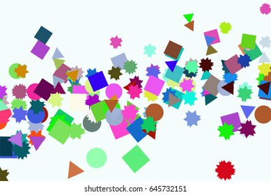 Vector graphic. Colored abstract overlapping mixed shape pattern. Good for web page, wallpaper, graphic design, catalog, texture or background.