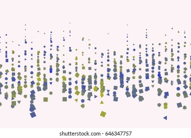 Vector graphic. Colored abstract overlapping mixed shape pattern. Good for web page, wallpaper, graphic design, catalog, texture or background.