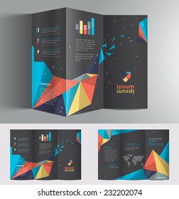 Vector graphic colorful abstract polygon professional business brochure design for your company