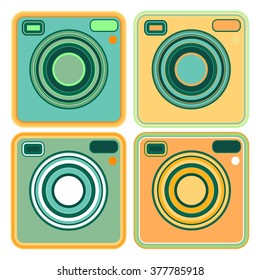 Vector graphic and colorful camera