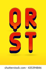 Vector graphic comics style alphabet collection set