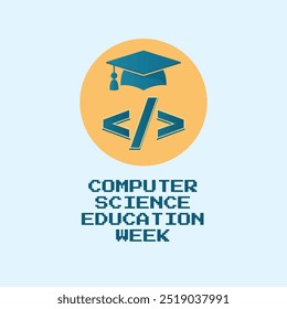 Vector gráfico de la Semana de la Educación de la Informática ideal para la celebración de la Semana de la Educación de la Informática.