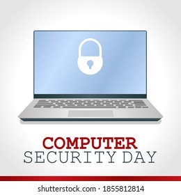 vector graphic of computer security day good for computer security day celebration. flat design. flyer design.flat illustration.