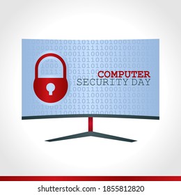 vector graphic of computer security day good for computer security day celebration. flat design. flyer design.flat illustration.