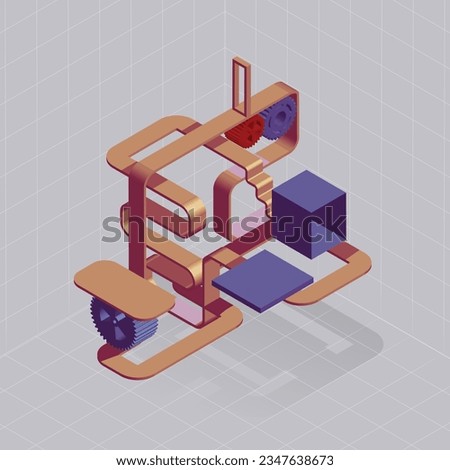 Vector graphic concept of 3D maze in business, searching for ideas.