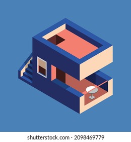 concepto gráfico vectorial construcción isométrica